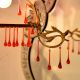 Red Glass Chandelier Drop Ornaments - Christmas Tree Ornaments - Set of 20